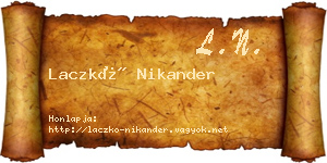 Laczkó Nikander névjegykártya
